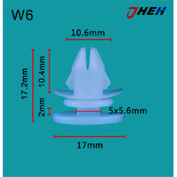 W6 Car Trim Clips 5 Pcs in 1 Pack Fits Volvo Models