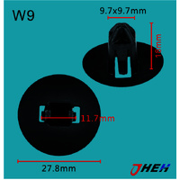 W9 Car Trim Clips 5 Pcs in 1 Pack Fits Volvo Models