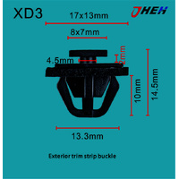 XD3 Car Trim Clips 10 Pcs in 1 Pack Fits Hyundai &amp; Kia Models