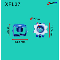XFL37 Auto U-Clip Nuts 2 Pcs in 1 Pack Fits Chewrolet Models