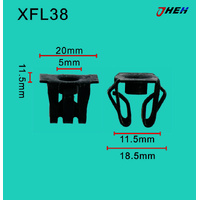 XFL38 Auto U-Clip Nuts 2 Pcs in 1 Pack Fits Chewrolet Models